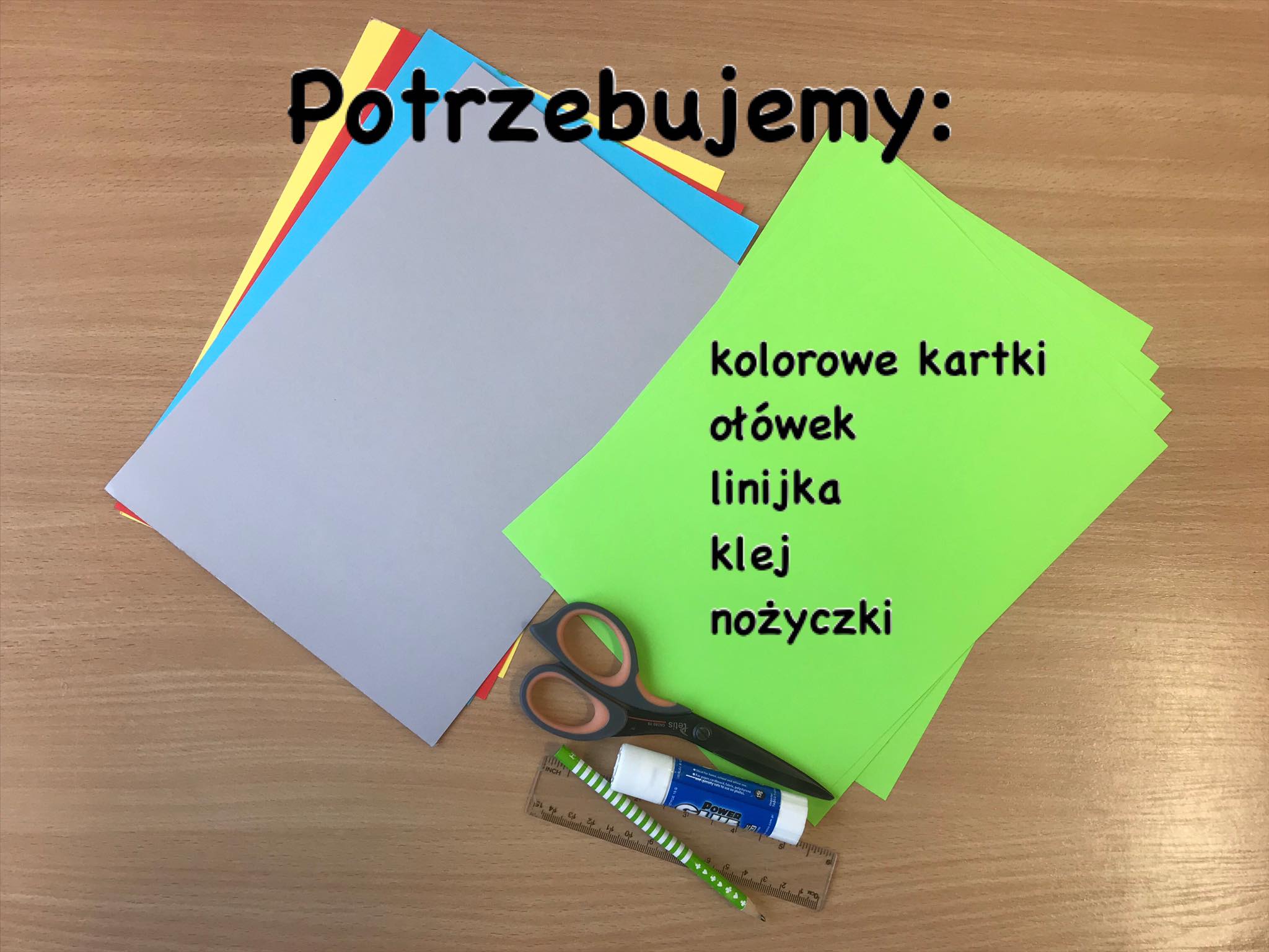 Zdjęcie potrzebnych przyborów.