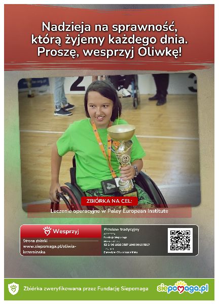 Plakat ,,Wesprzyj Oliwkę!"