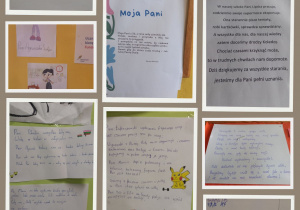 Wiersze o nauczycielach i karykatury wykonane przez uczniów w ramach konkursu SU, pt. "Karykatura i wiersz o moim nauczycielu".