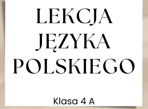 Lekcja języka polskiego