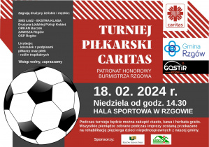 Plakat dotyczący Turnieju Piłkarskiego CARITAS