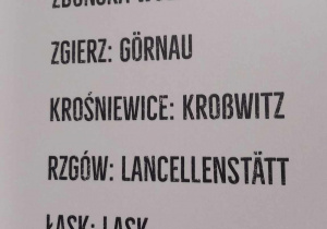 Niemieckie nazwy polskich miejscowości Rzgów Lanccelenstadt