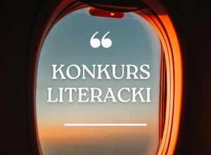 Grafika z napisem ,,Konkurs literacki"