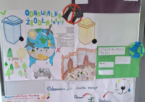 Gazetka w sali wykonana przez uczniów.