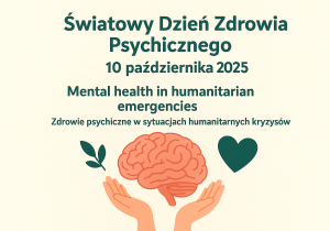 Plakat z napisem Światowy Dzień Zdrowia Psychicznego