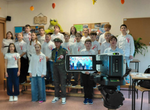 Patriotyczny Chór w ramach lekcji języka polskiego