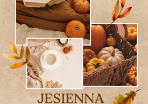 Grafika z napisem ,,Jesienna zakładka do książki"