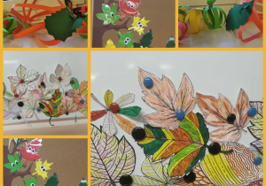 Jesienne kiście i dynie. Dekoracje wykonane pod opieką Pani A. Kosińskiej.