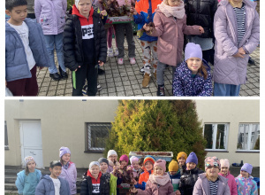 Klasa I c w szkolnym ogródku