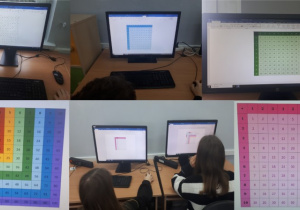 Tabliczki mnożenia utworzone przez uczniów klasy 7a na lekcji informatyki