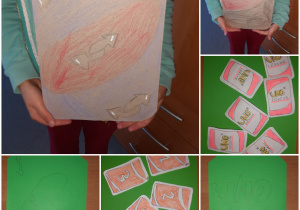 Gra UNO- wycinanki. Prace wykonane pod opieką Pani P. Filipczak.