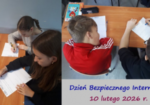 Uczniowie klas starszych rozwiązują rebusy