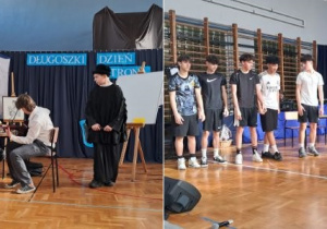 Przedstawienie z okazji Dnia Patrona 2026, przygotowane przez uczniów klas ósmych. Uczeń grający Jana Długosza, znajdujący się we współczesnej szkole, z zaciekawieniem przygląda się lekcjom muzyki i wychowania fizycznego