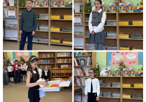 Uczniowie podczas recytacji.