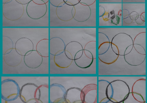 Symbol igrzysk olimpijskich. Prace wykonane pod opieką Pani P. Filipczak.