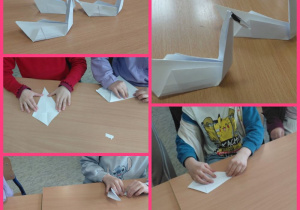 Łabędzie wykonane techniką origami. Prace wykonane w grupie VI pod opieką Pani A. Ruty.