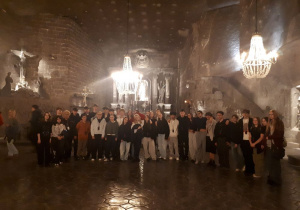 Uczniowie w Kaplicy św. Kingi w Kopalni Soli "Wieliczka"