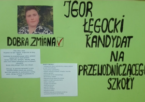 Plakat wyborczy Igora Łęgockiego.