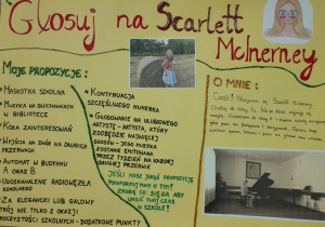 Plakat wyborczy Scarlett McInerney.