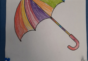 Praca ,,Deszczowa pogoda". Rysunek parasolki.