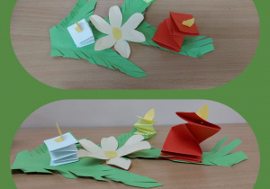 „Stroik świąteczny” wykonany z papieru kolorowego