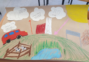 Plakat wykonany przez klasę 7b podczas warsztatów ekologicznych.