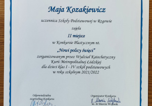 Dyplom Mai Kozakiewicz