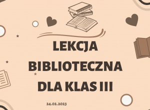 Lekcja biblioteczna dla klas trzecich